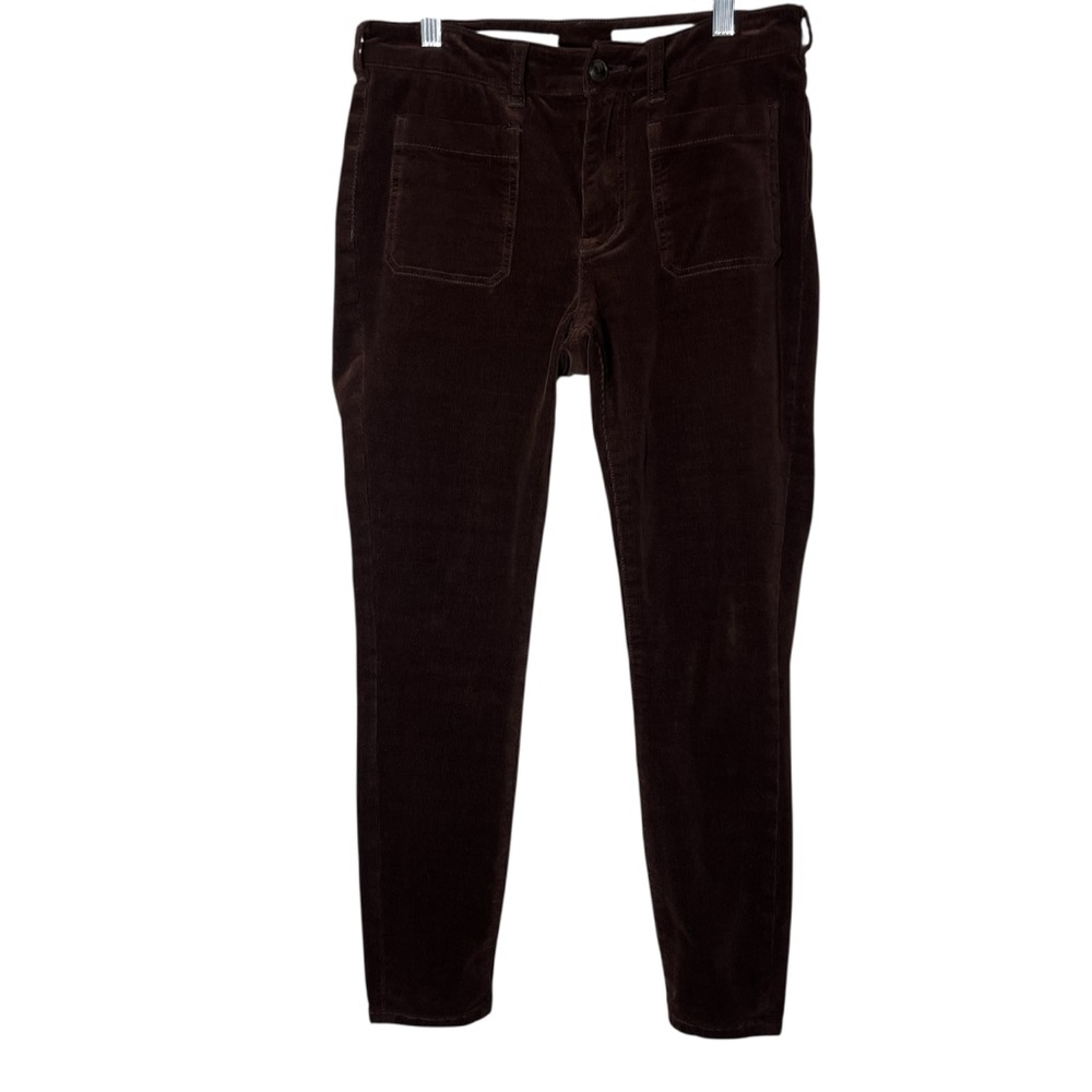 Anthropologie Brown High-Rise Skinny Corduroy Pants - Picture 2 of 16